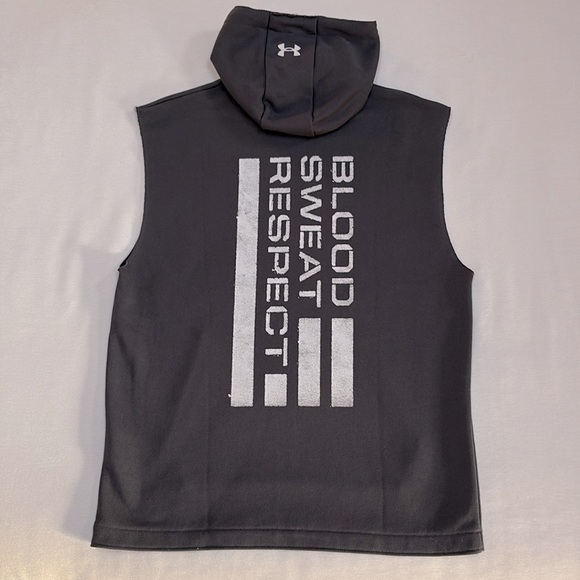 Under Armour Blood Sweat Respect double weave Sleeveless Hoodie - brand new - Picture 3 of 9